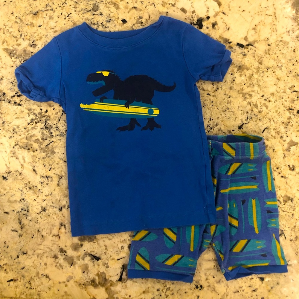 Adorable dinosaur surf pajamas